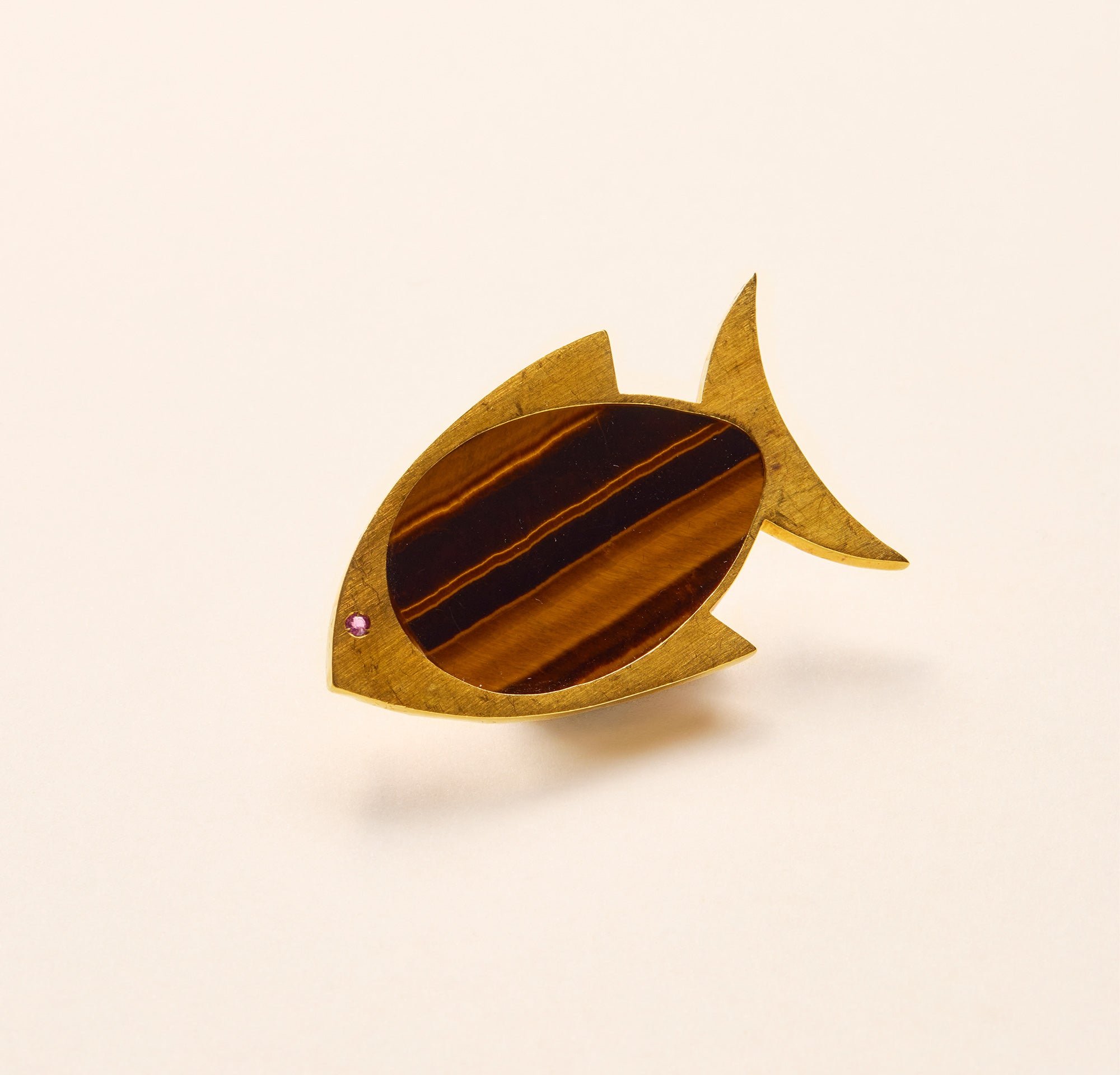 Broche poisson, œil de tigre - Joalie