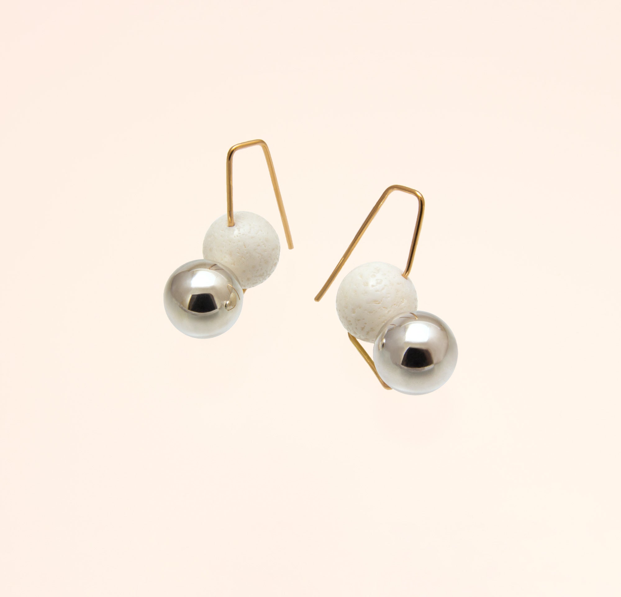 Boucles d'oreilles Olympe, madrepore et argent