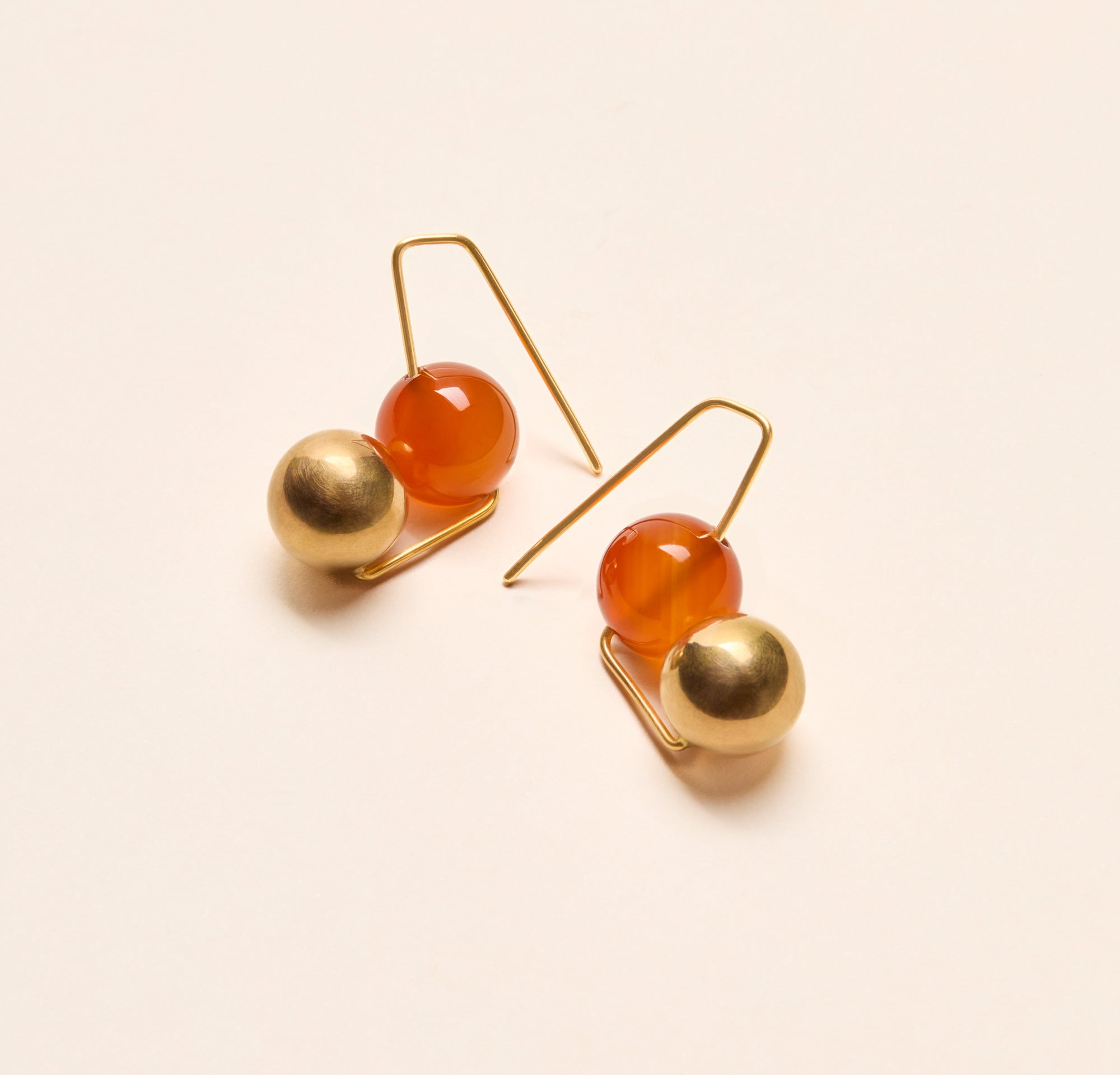 Boucles d'oreilles Olympe en or et cornaline