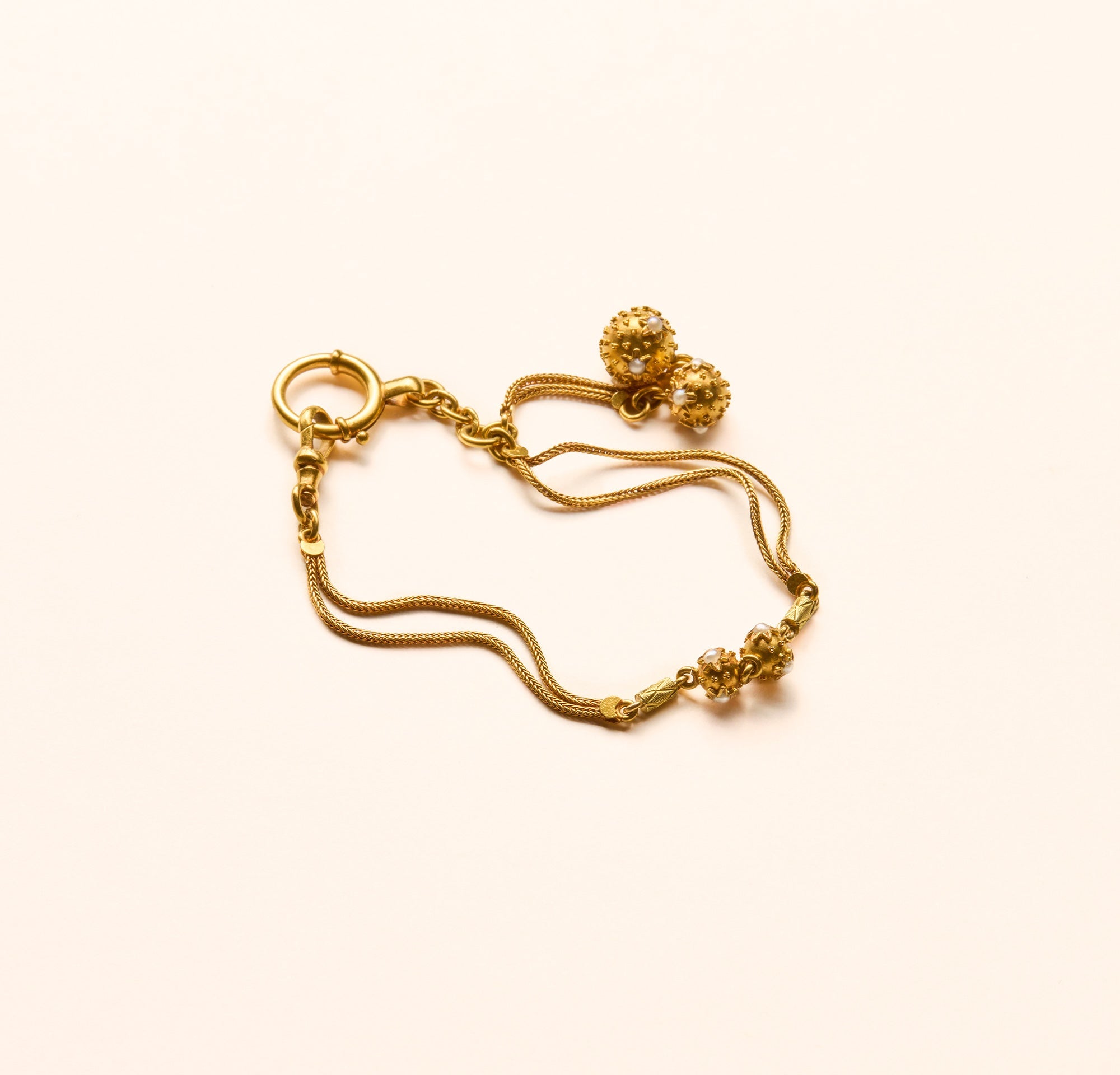 Bracelet ancien Victorien, chaîne et perles