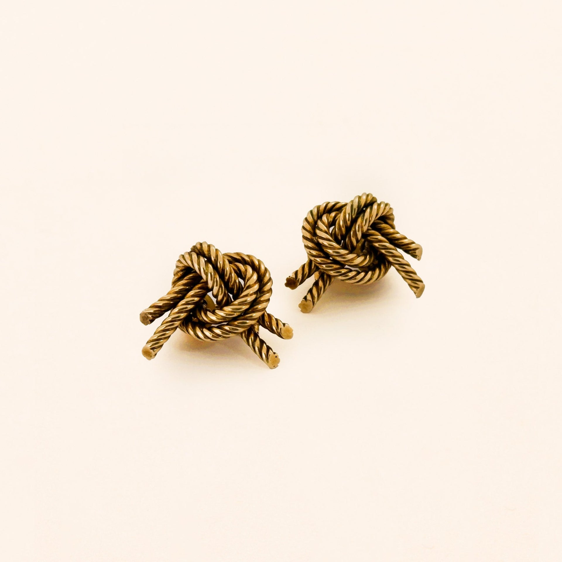 Boucles d'oreille clip, Georges Lenfant pour Hermès, nœuds marins - Joalie
