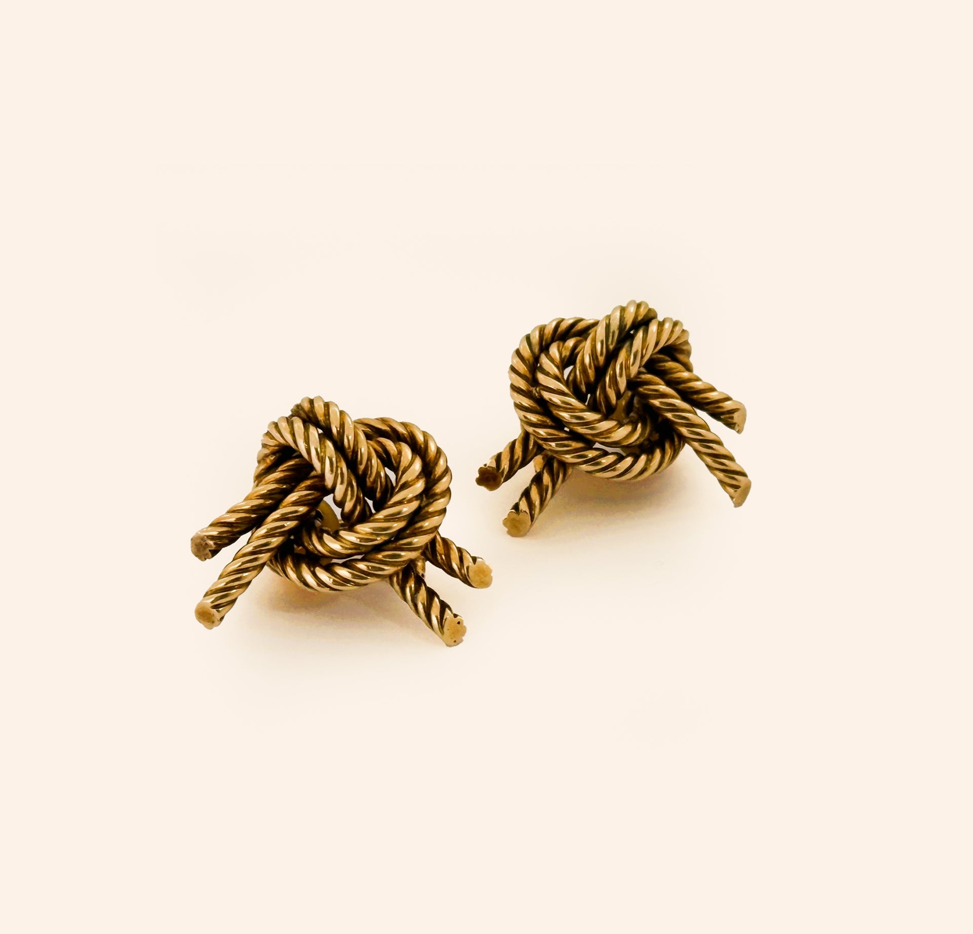 Boucles d'oreilles clip, Georges Lenfant pour Hermès, nœuds marins