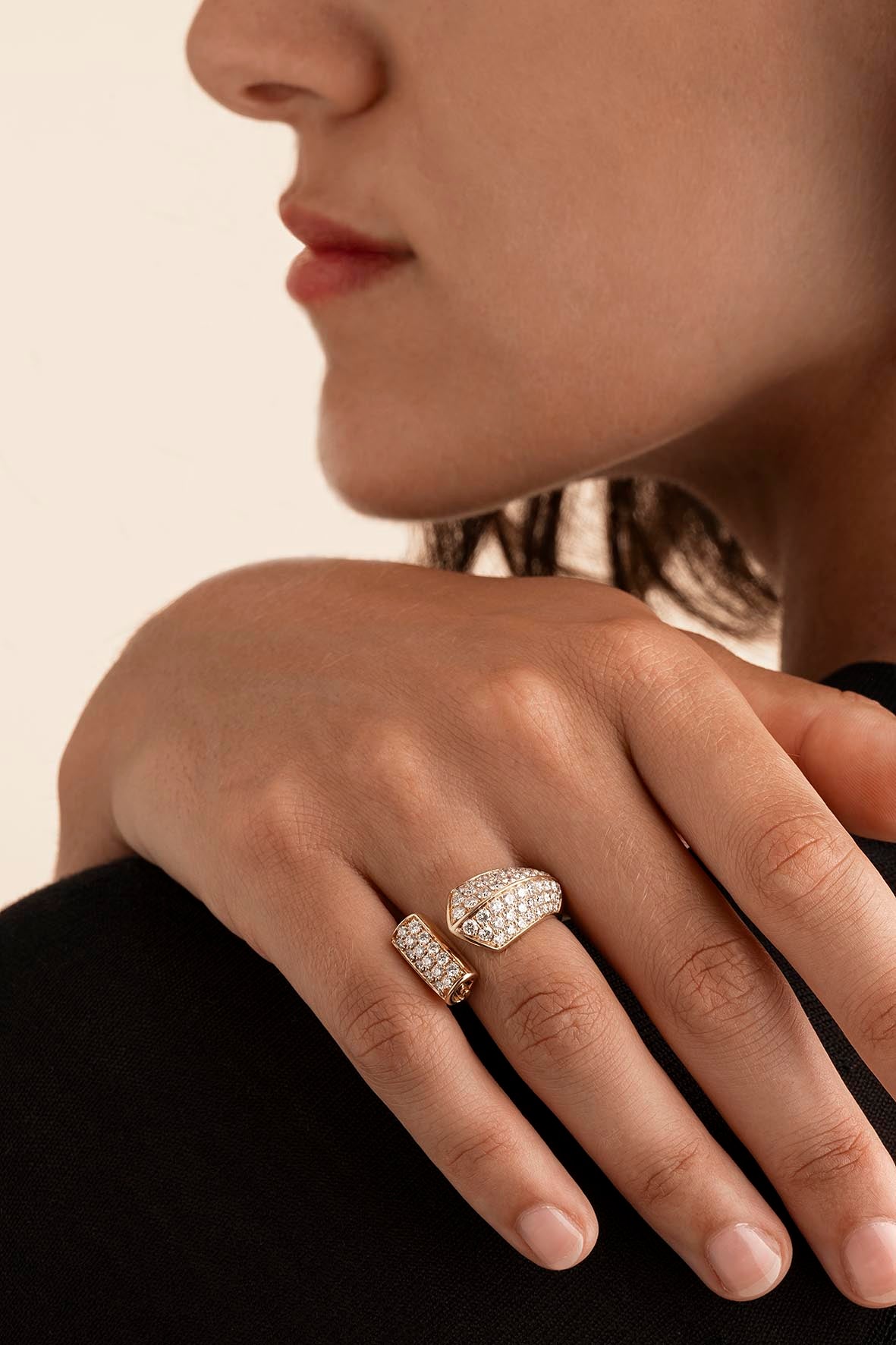 Bague Barroco moyen modèle pavée diamants