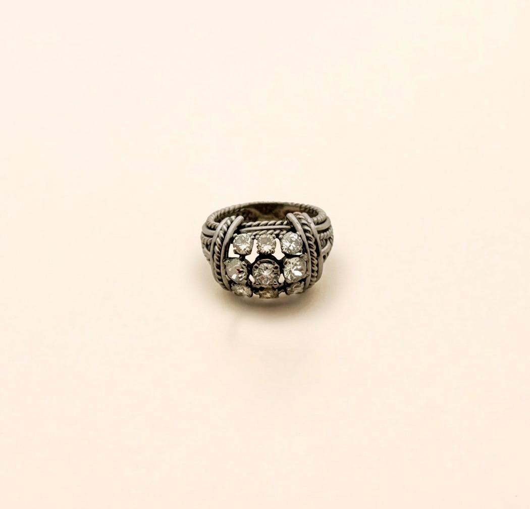 Bague vintage dome diamant