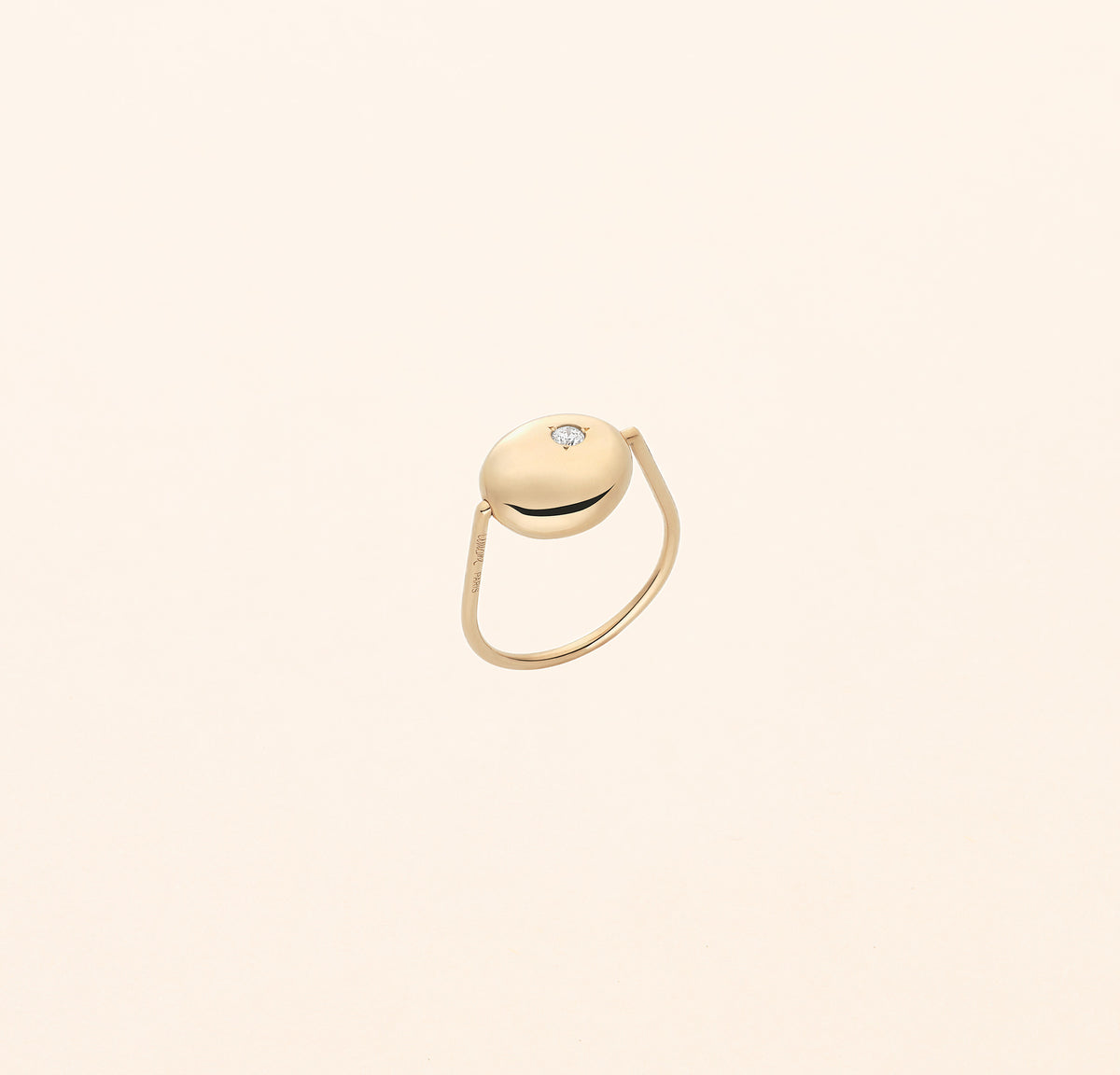 Bague Mini Galet diamant or jaune