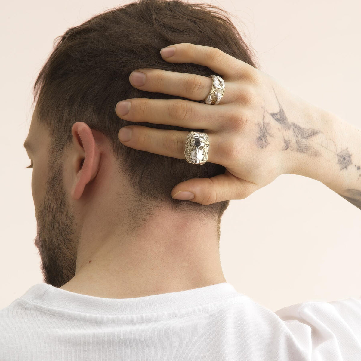 Bague Portrait sensible 2 portée homme