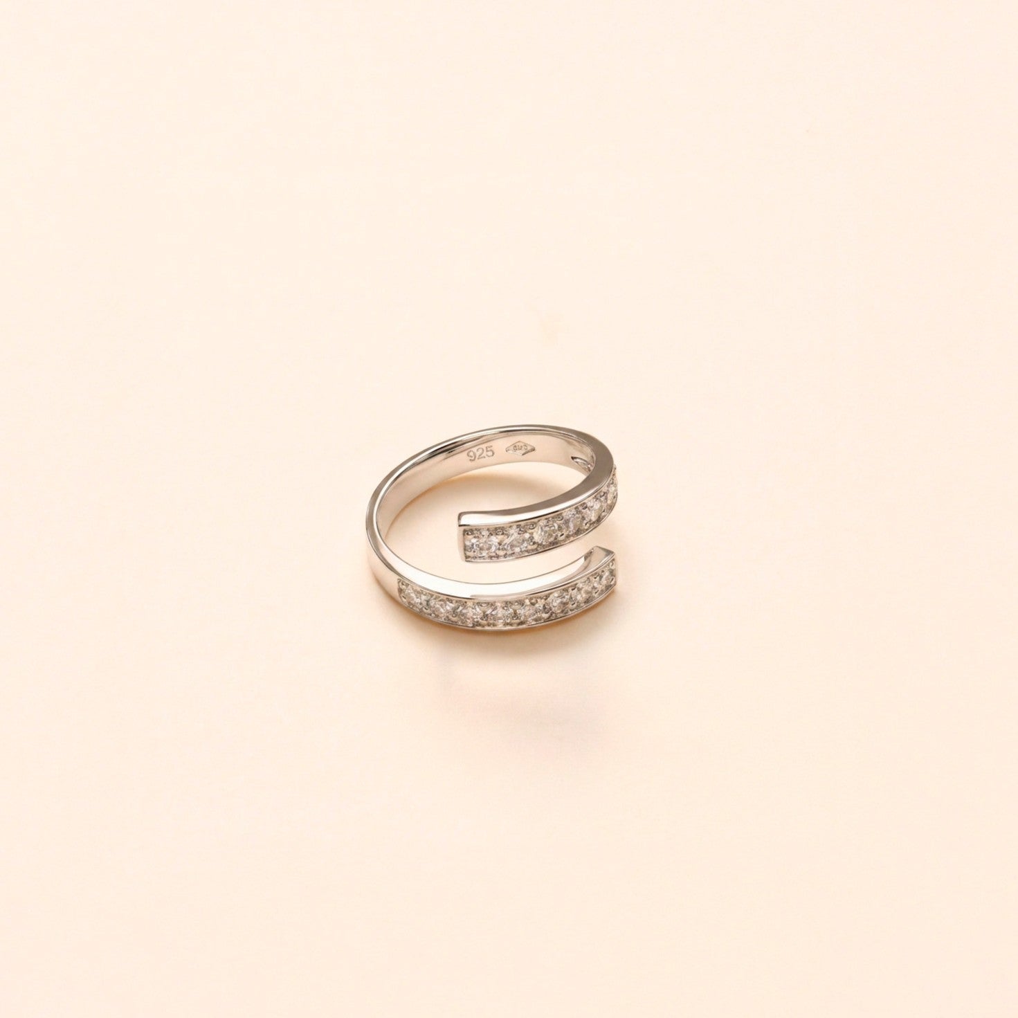bague spirale pavage diamants
