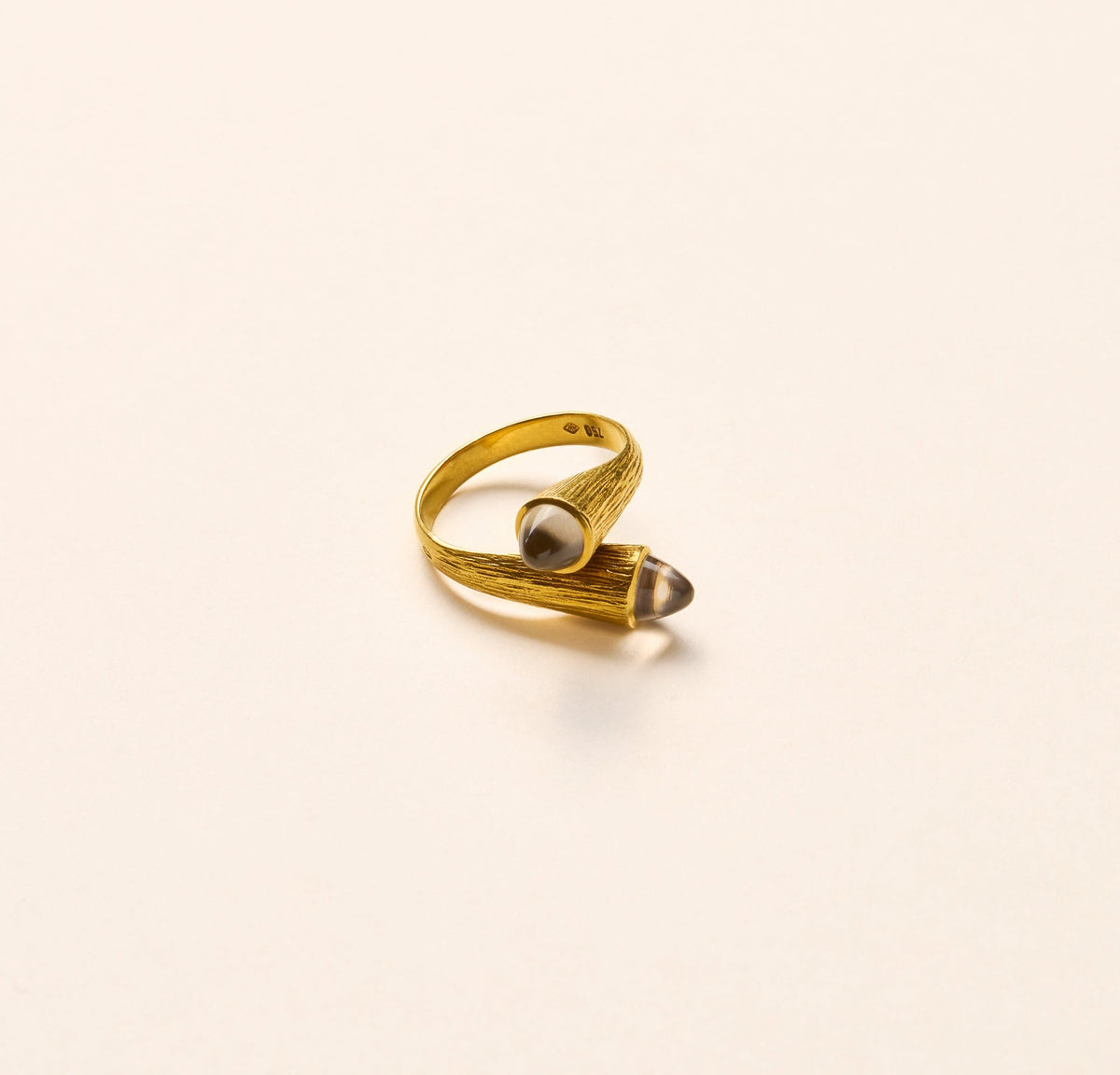 Bague ancienne Moderniste, Toi & Moi, quartz