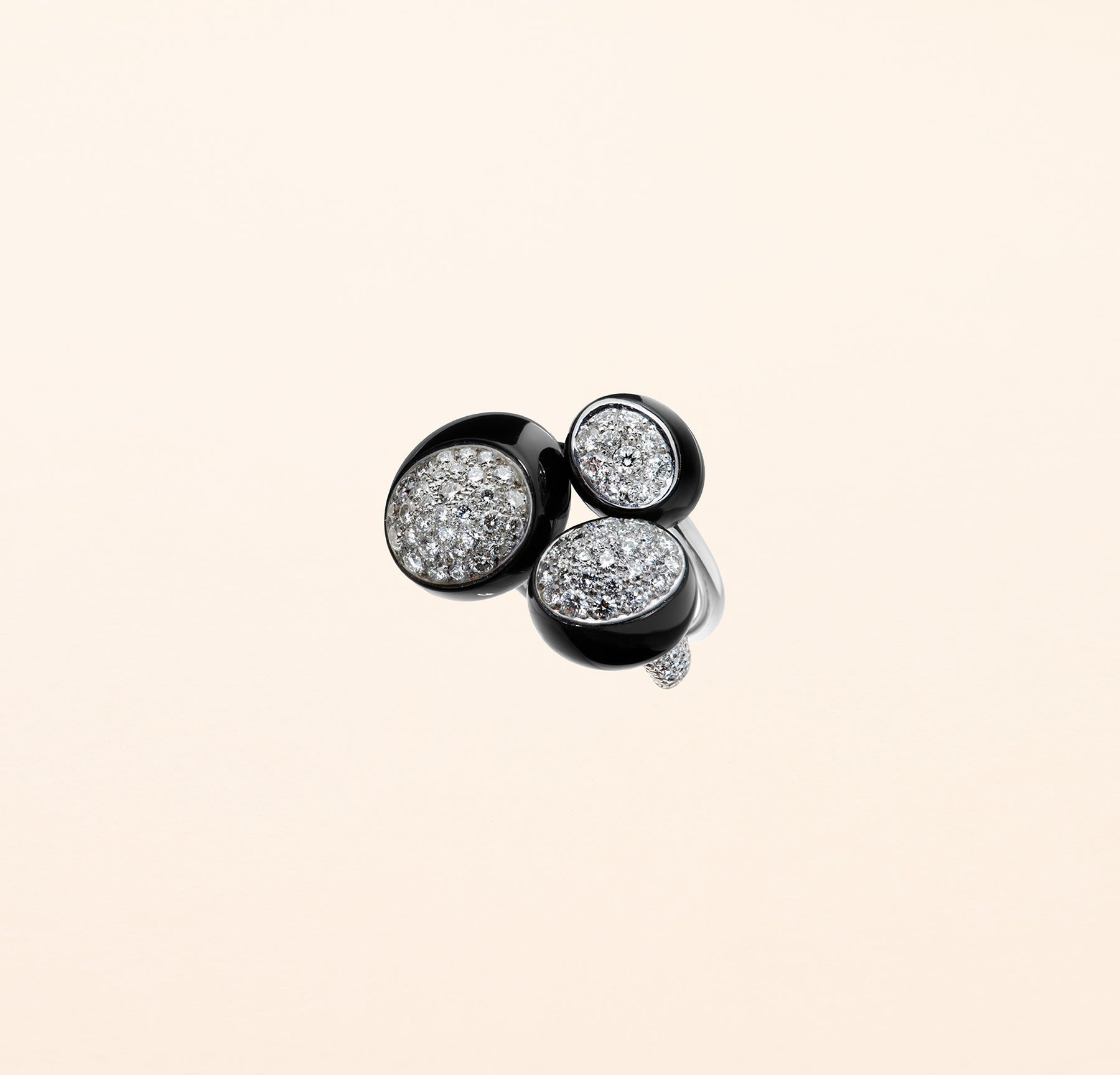 Bagues Galet onyx et diamants - Joalie