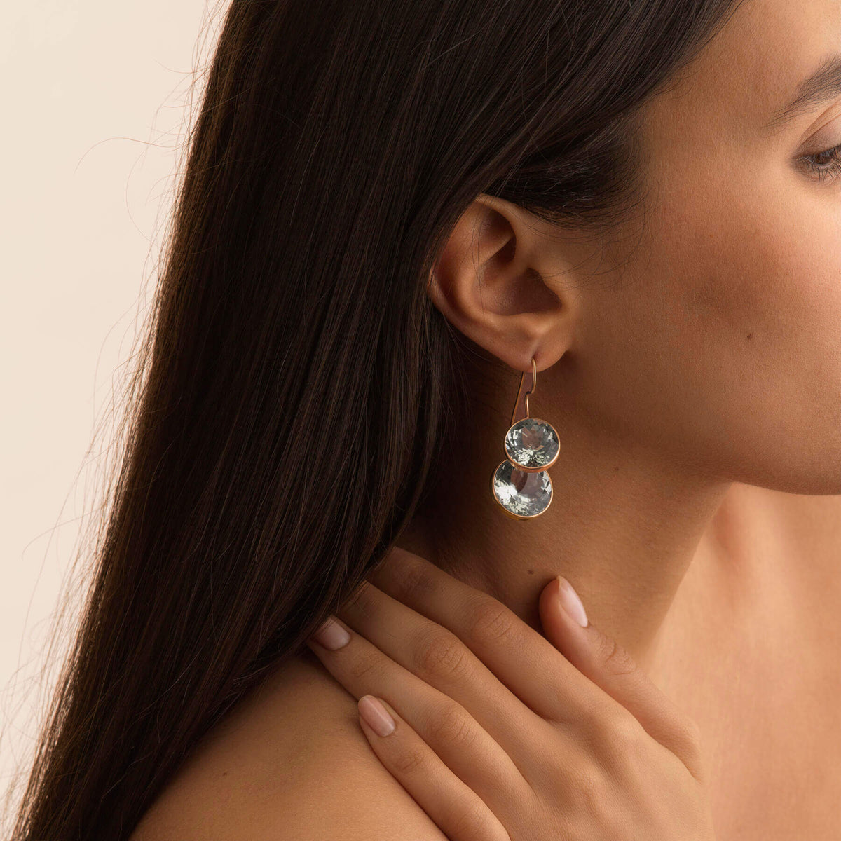 Boucles d'oreilles Double Jeu portées