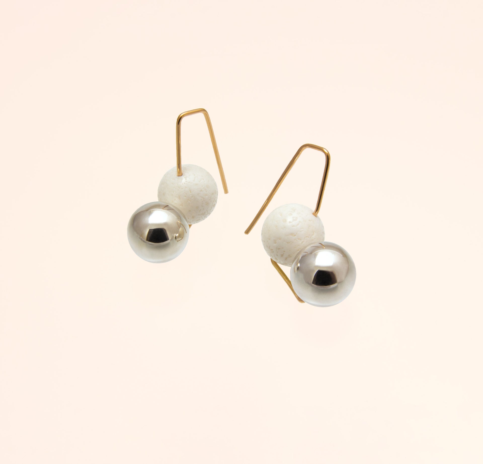 Boucles d'oreilles Olympe, madrepore et argent