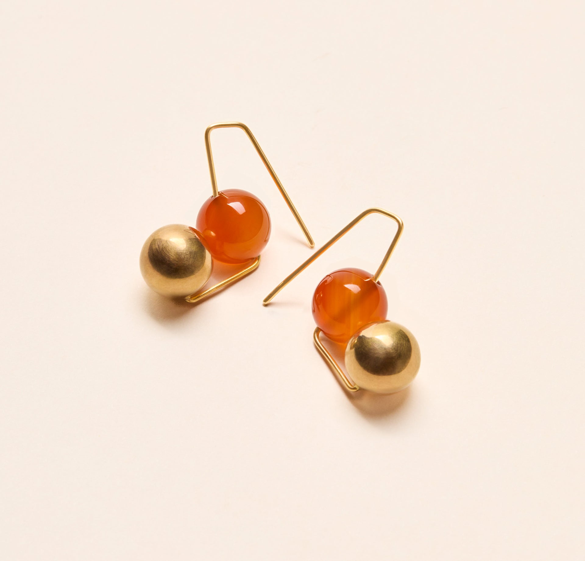 Boucles d'oreilles Olympe en or et cornaline