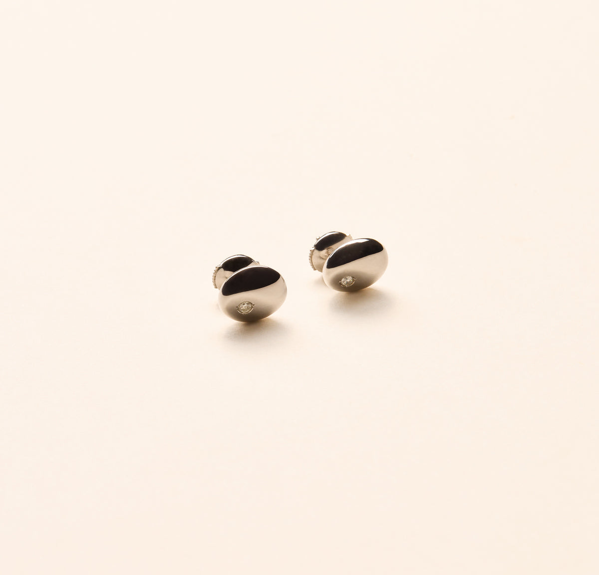 Boutons d'oreilles Mini Galet, diamant