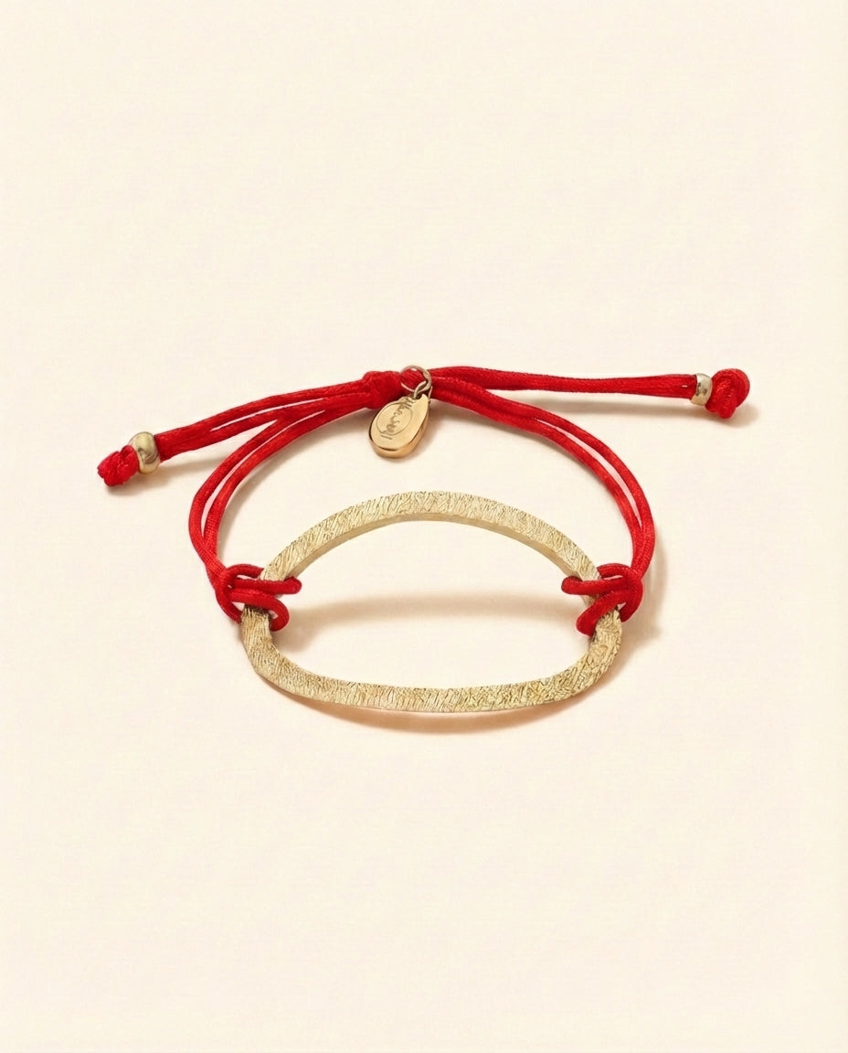 Bracelet maillon cordon rouge GM, bijou épidermique Martine Hermans