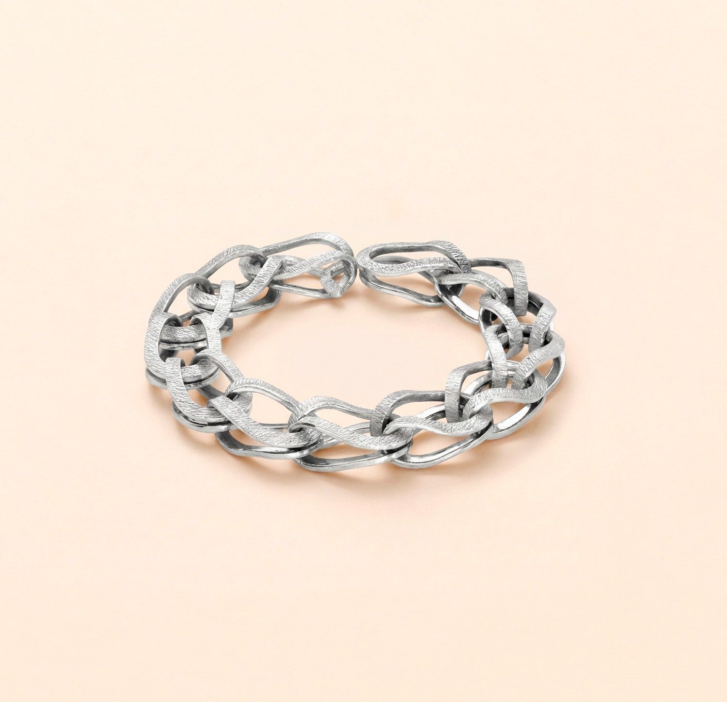 Bracelet maillons argent, bijoux épidermiques Martine Hermans