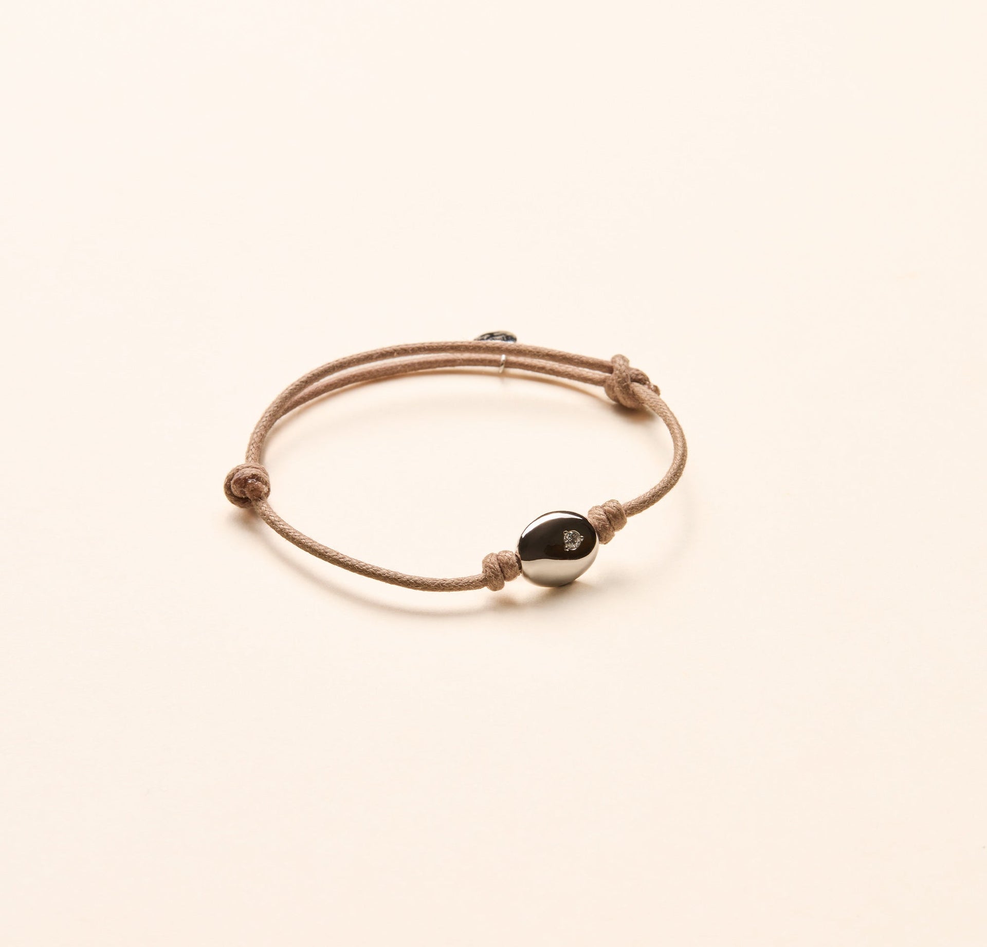 Bracelet Mini Galet diamant or blanc