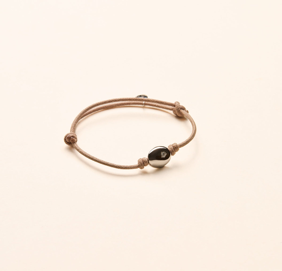 Bracelet Mini Galet diamant or blanc
