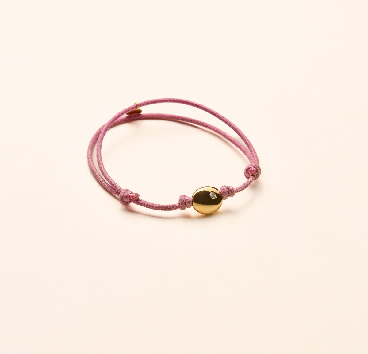 Bracelet Mini Galet, diamant or jaune